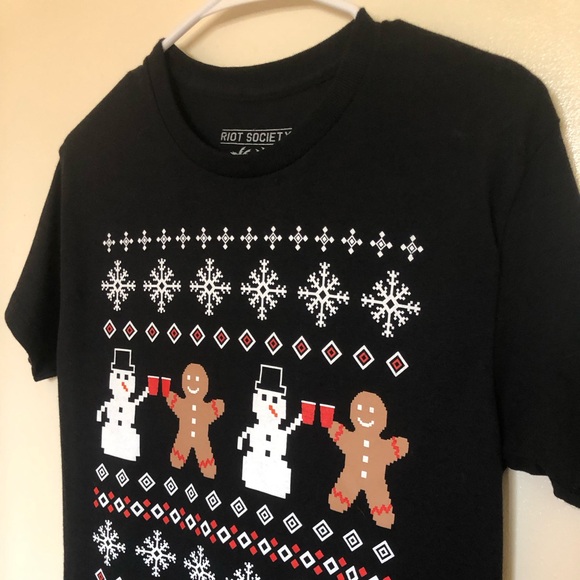 Riot Society Ugly Christmas Shirt Men's Small NWOT - Picture 3 of 4